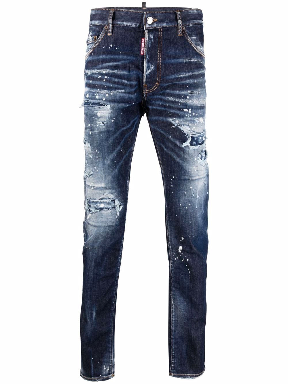 DSQUARED2 Dark Ripped Bleach Wash Cool Guy Jeans Blue - MAISONDEFASHION.COM