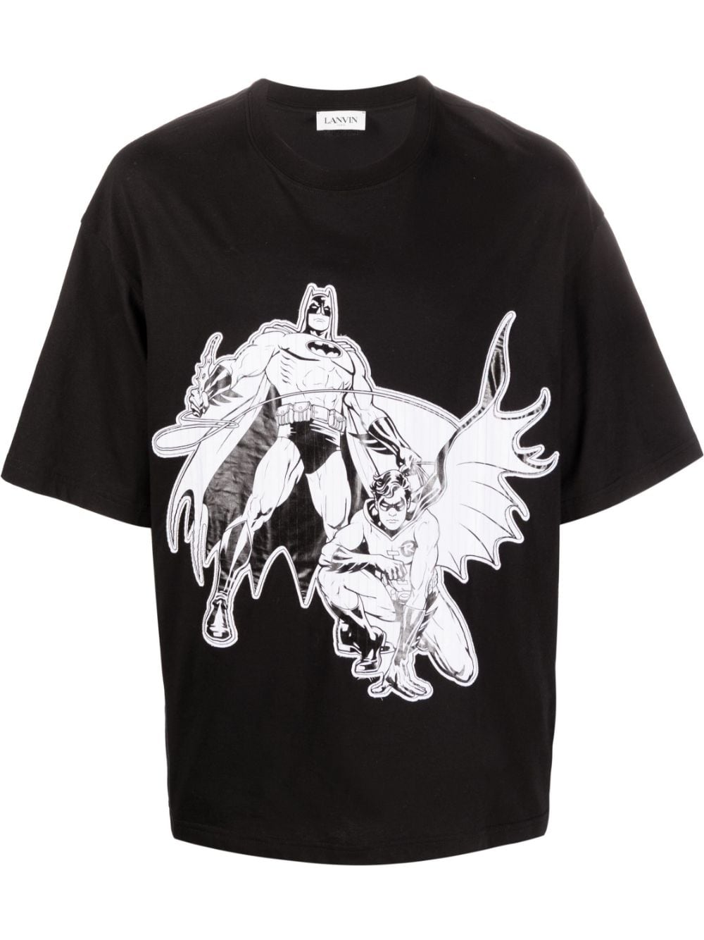 LANVIN Batman Printed Oversize T-Shirt Black - MAISONDEFASHION.COM