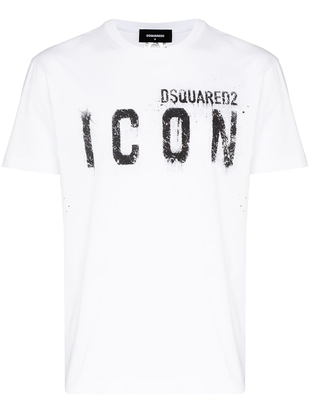 DSQUARED2 Icon Spray T-Shirt White - MAISONDEFASHION.COM