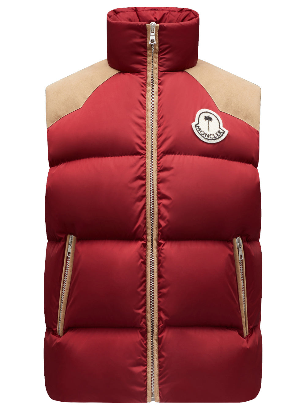 MONCLER GENIUS X 8 MONCLER PALM ANGELS Kamakou Gilet Red - MAISONDEFASHION.COM