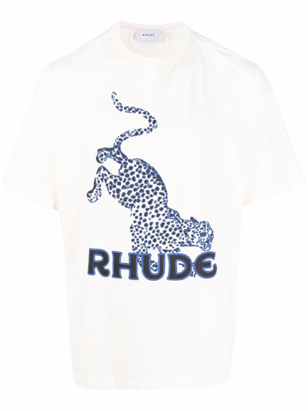 RHUDE Leopard T-Shirt White - MAISONDEFASHION.COM