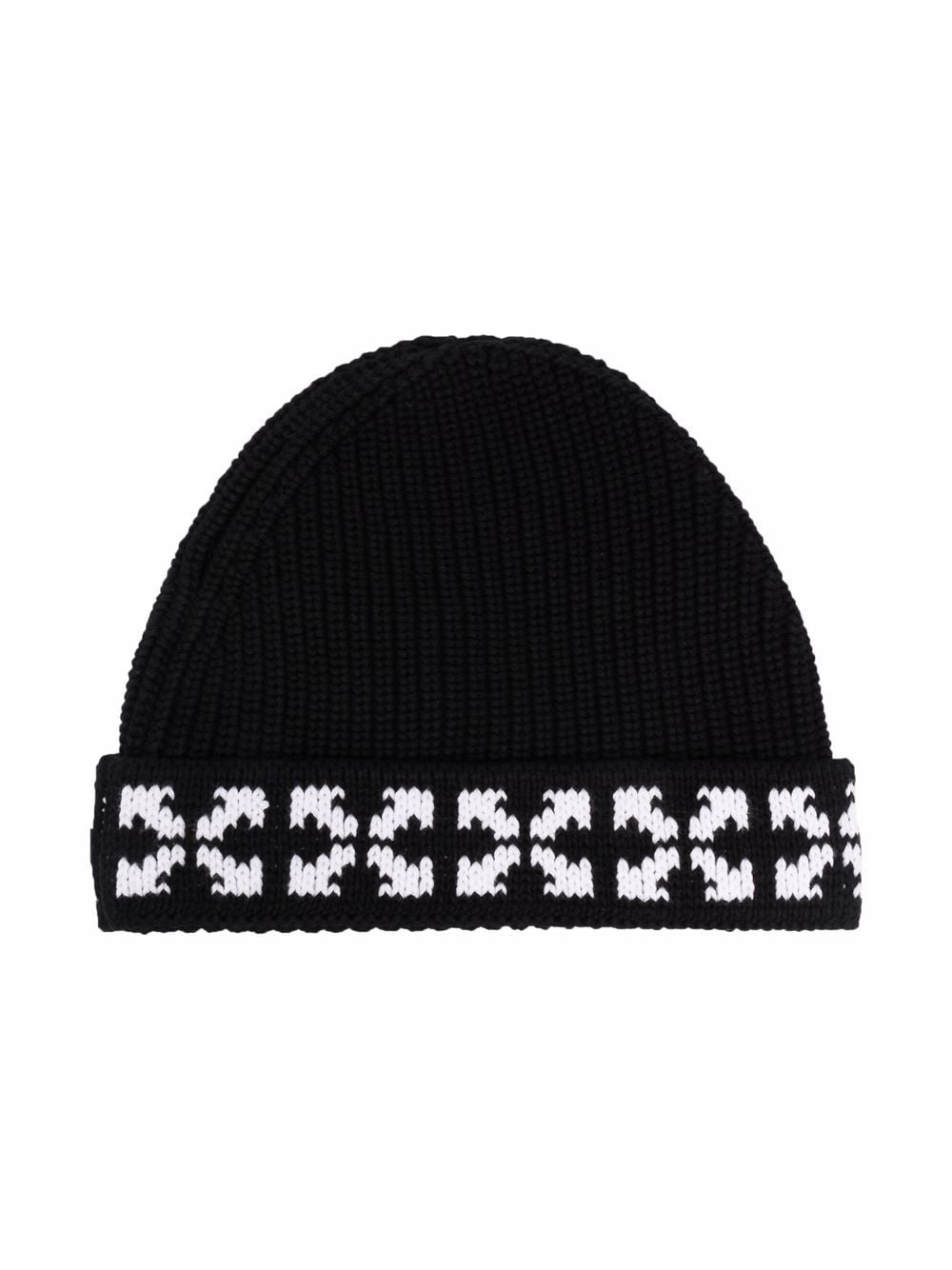 OFF-WHITE KIDS Arrows Beanie Black - MAISONDEFASHION.COM