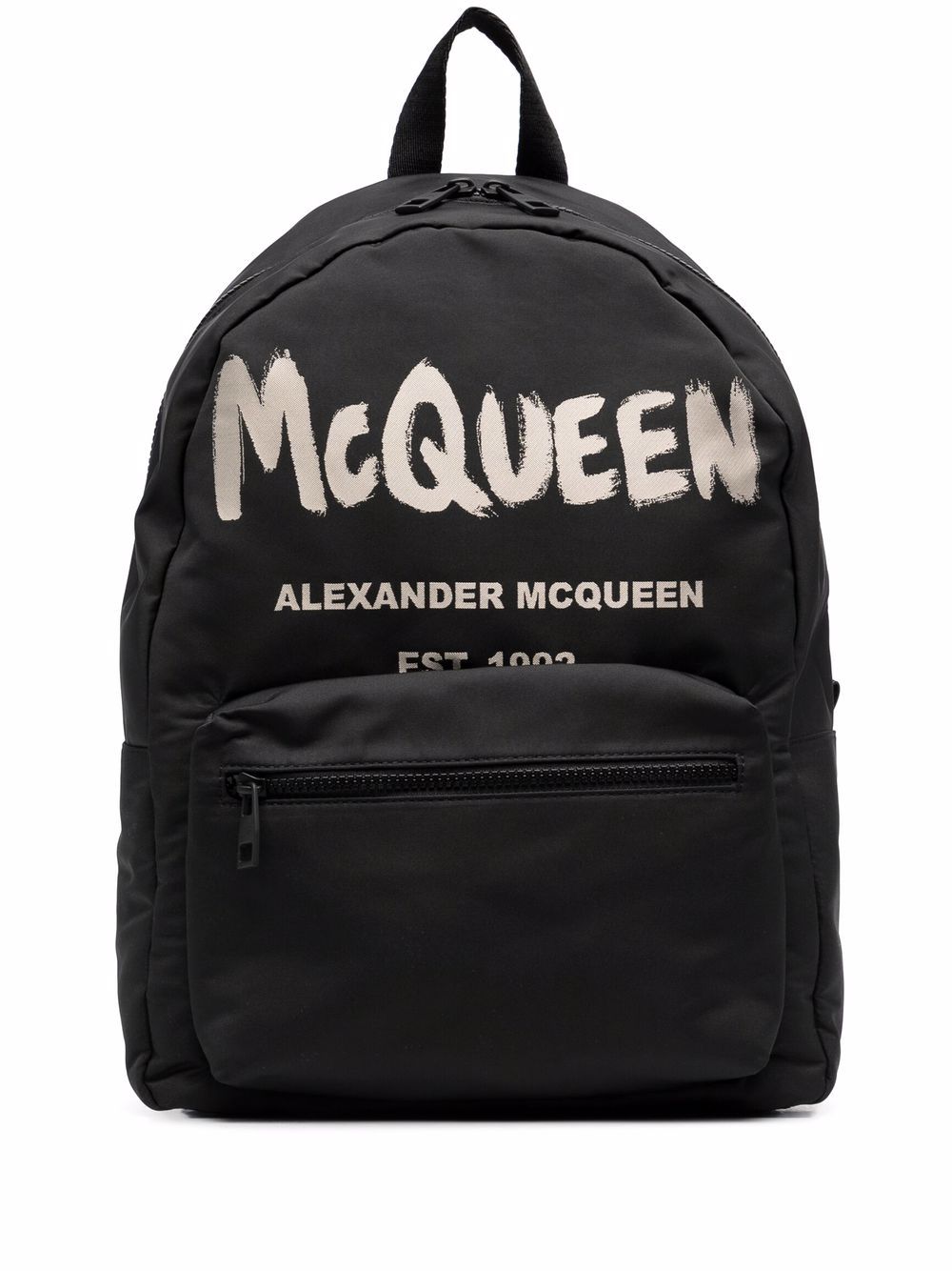 ALEXANDER MCQUEEN Graffiti Logo Backpack Black - MAISONDEFASHION.COM