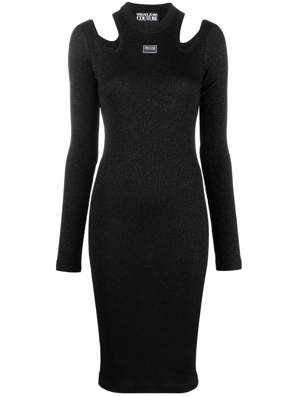 VERSACE WOMEN Cut Out Knitted Dress Black - MAISONDEFASHION.COM