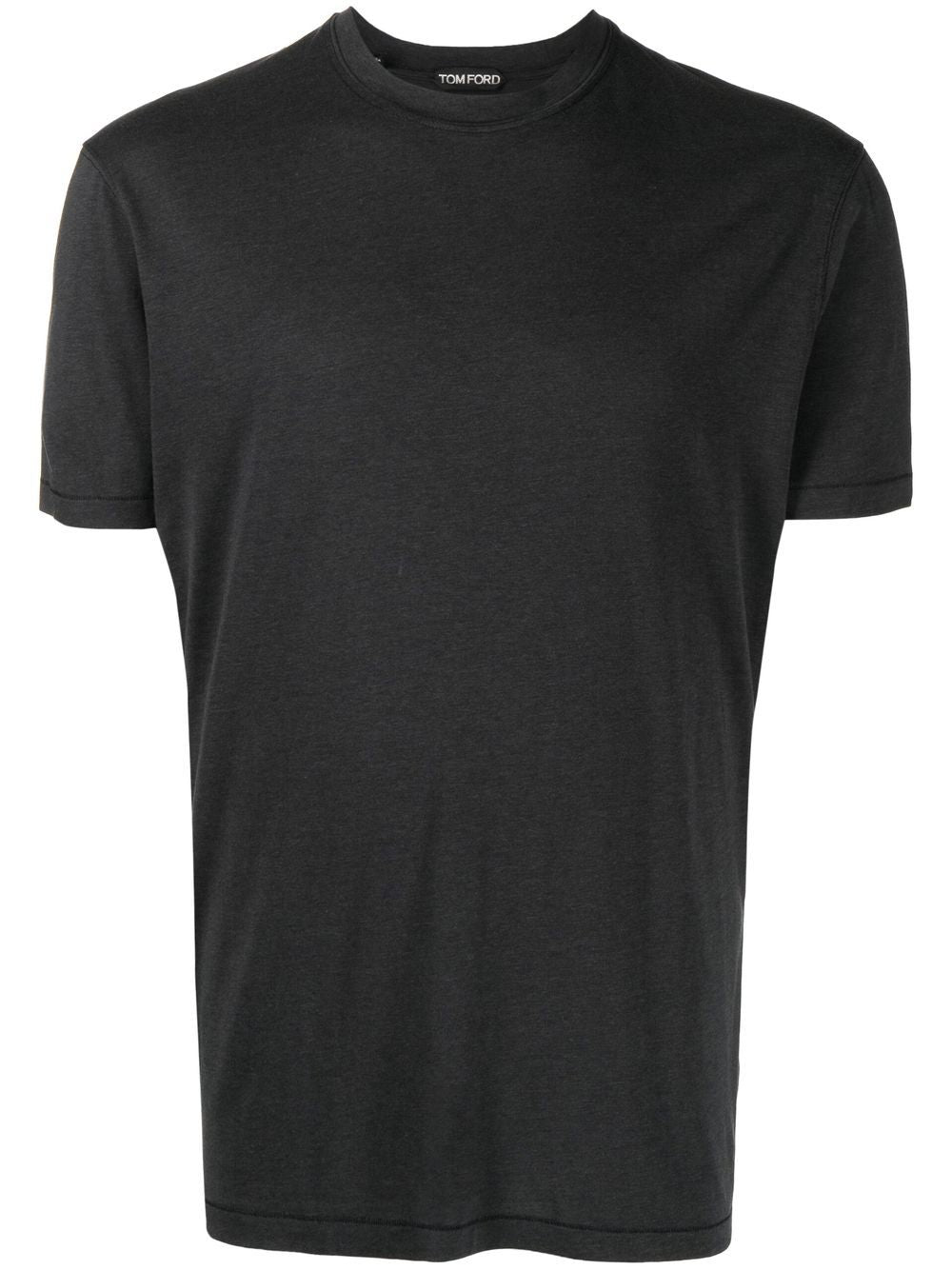 TOM FORD Solid-colour crew-neck T-shirt Black - MAISONDEFASHION.COM