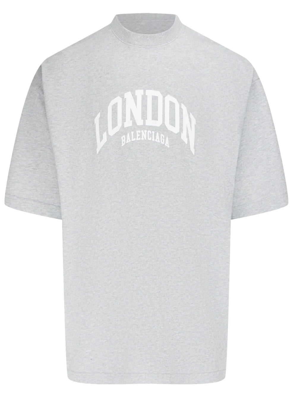 BALENCIAGA Medium Fit T-Shirt Heather Grey/White - MAISONDEFASHION.COM