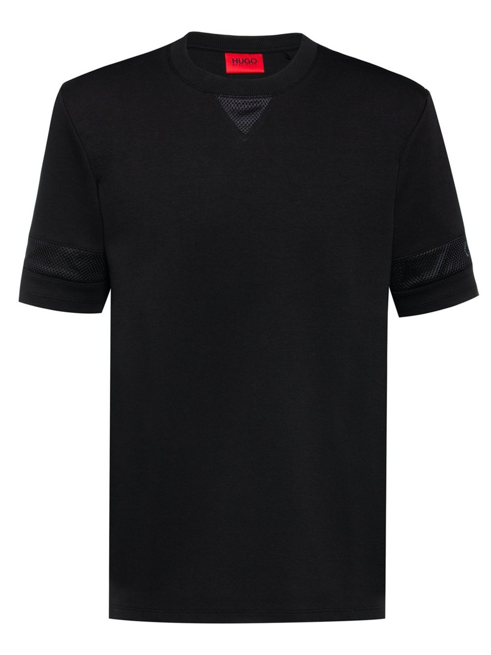 HUGO Mesh Insert T-Shirt Black - MAISONDEFASHION.COM