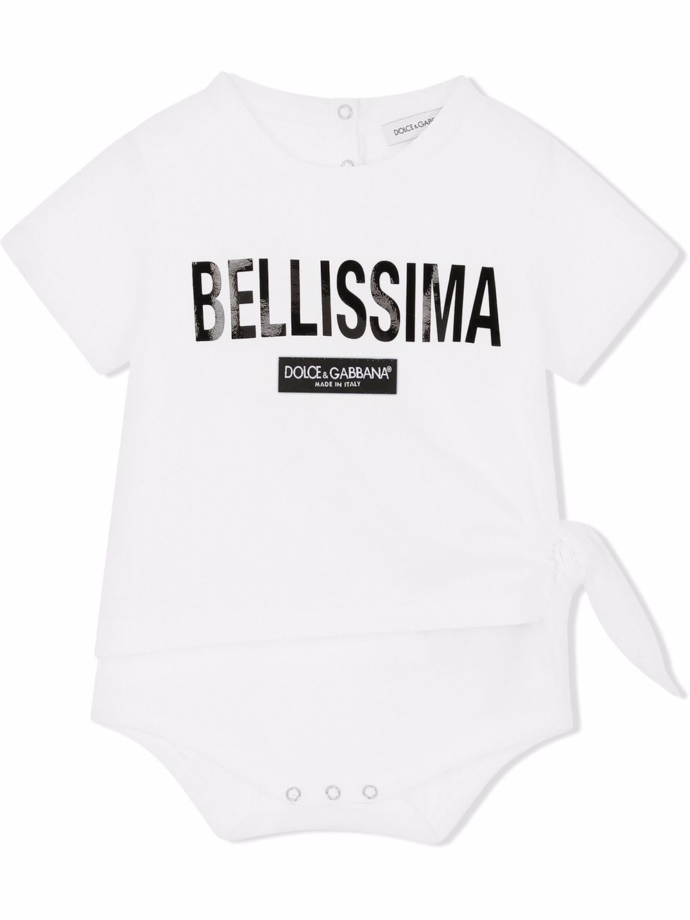 DOLCE & GABBANA BABY Bellissima Printed Babygrow White - MAISONDEFASHION.COM