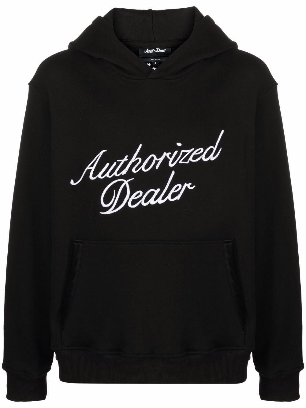 JUST DON Authorized Dealer Slogan Embroidered Hoodie - MAISONDEFASHION.COM