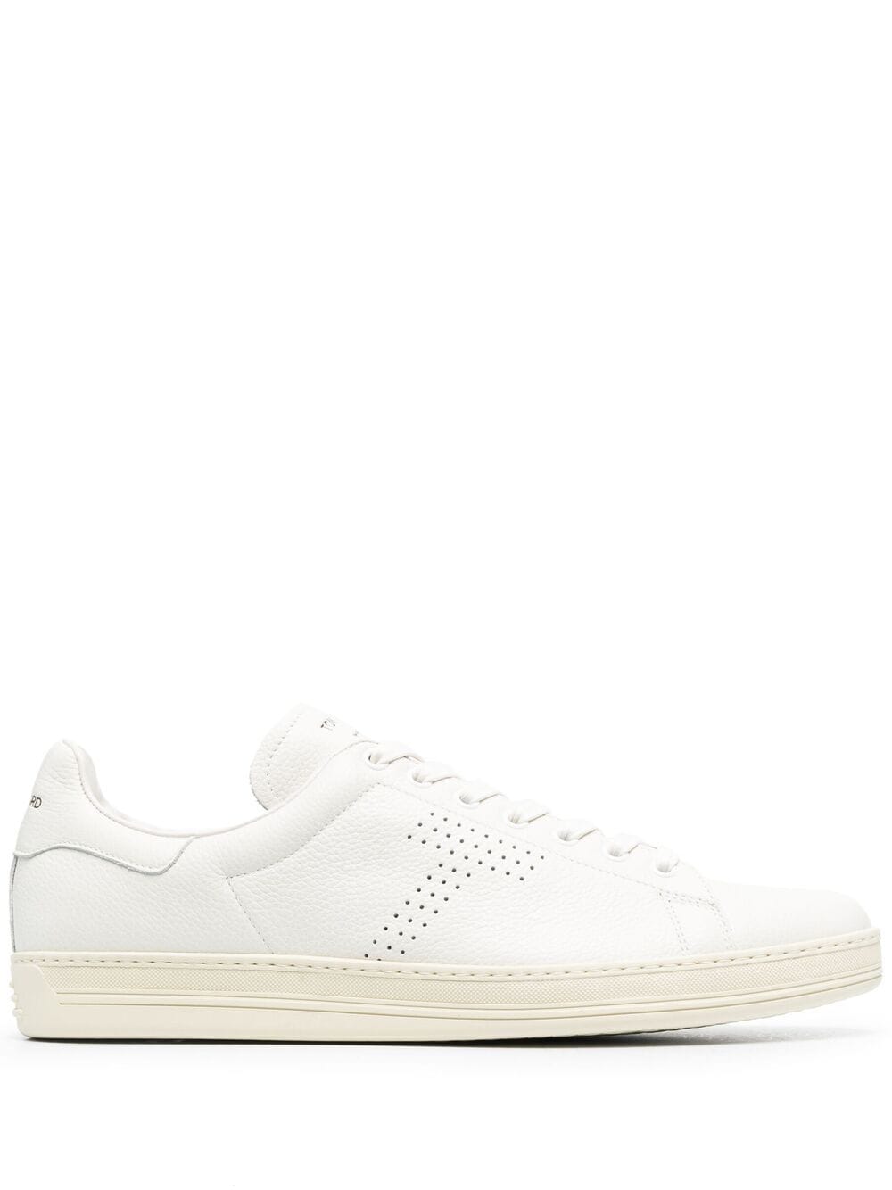 TOM FORD Warwick Grained Leather Sneakers White - MAISONDEFASHION.COM