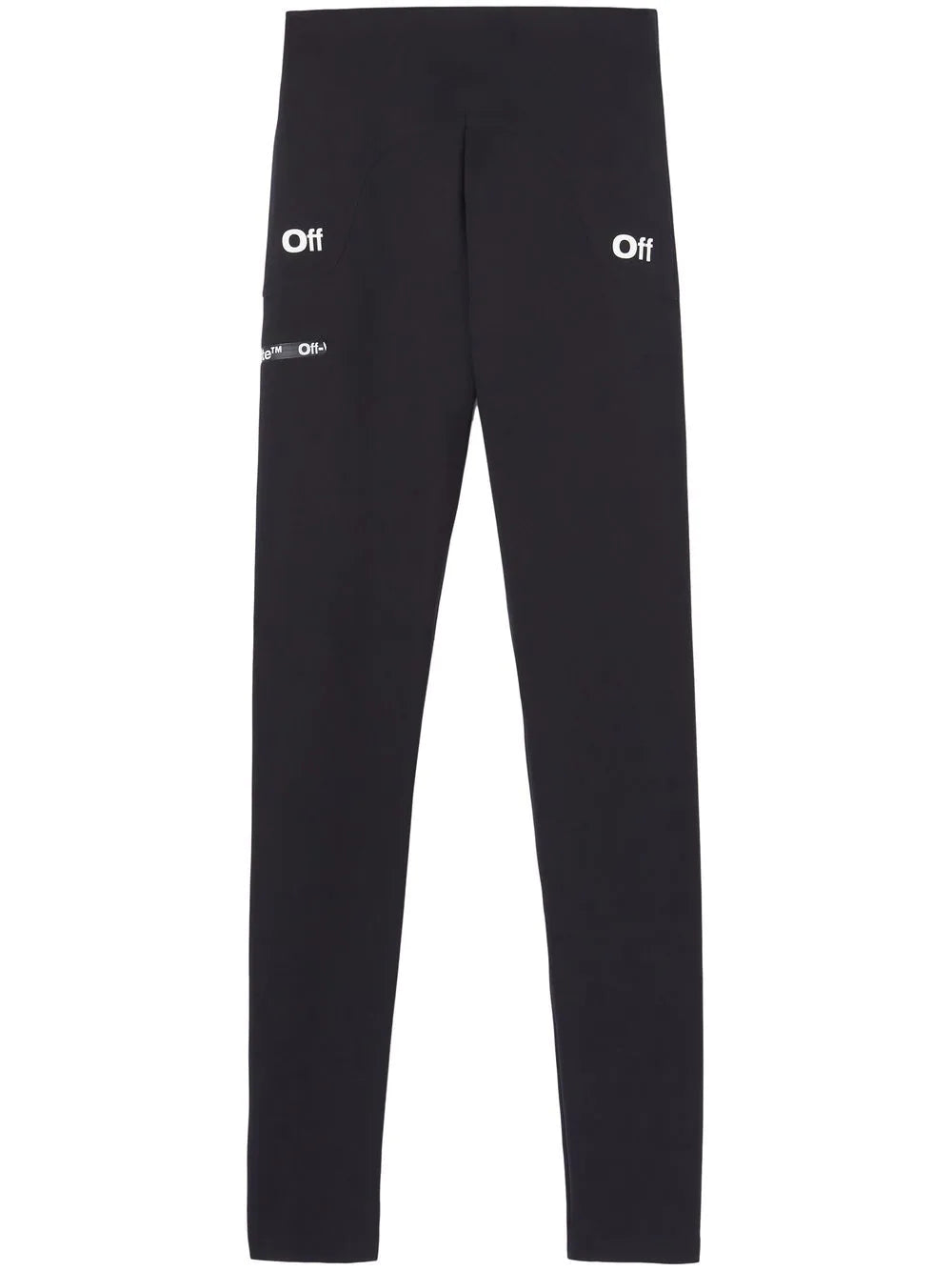 OFF-WHITE WOMEN Scuba Logo Leggings Black/White - MAISONDEFASHION.COM