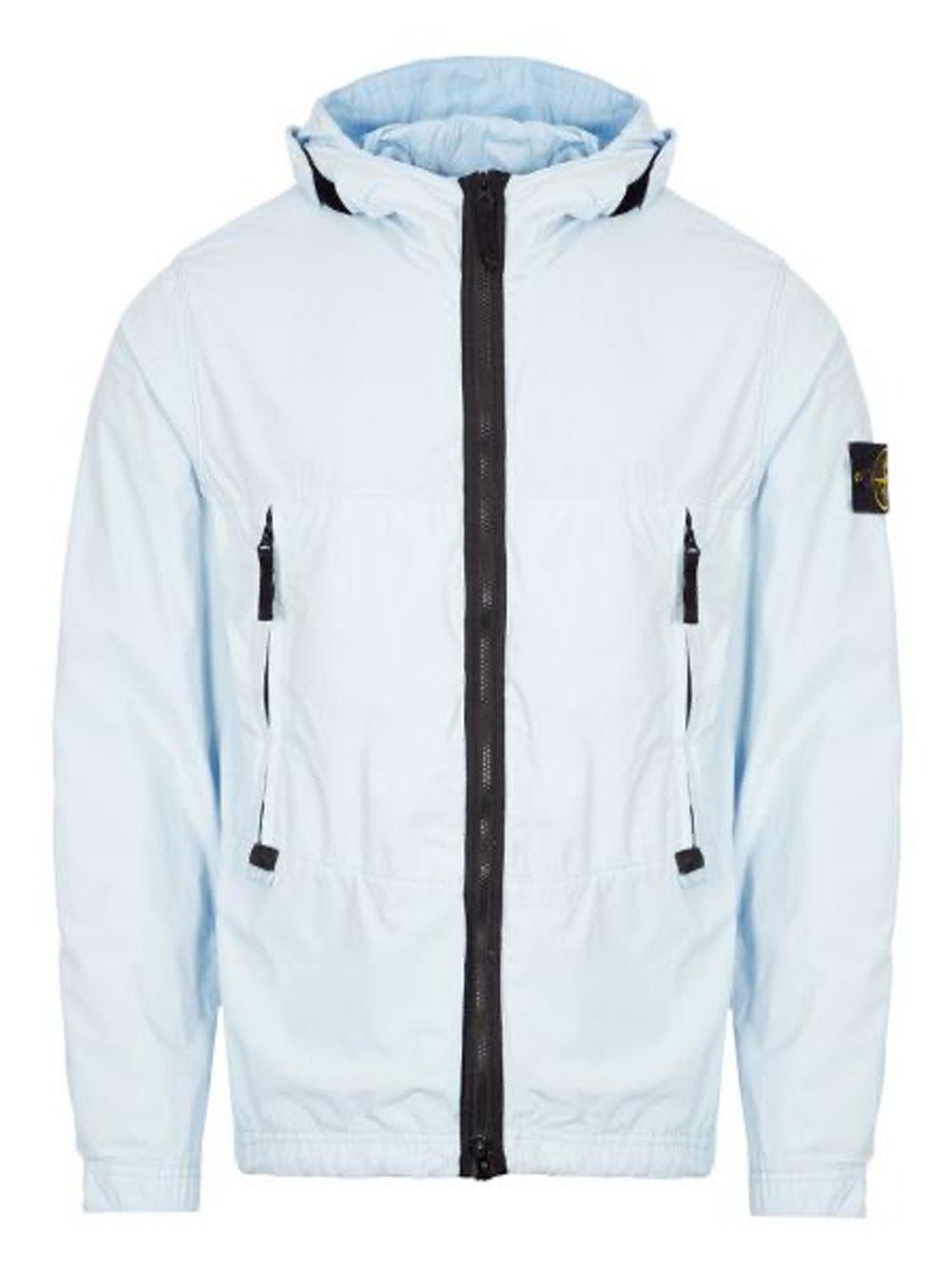 STONE ISLAND Hooded Windbreaker Sky Blue - MAISONDEFASHION.COM