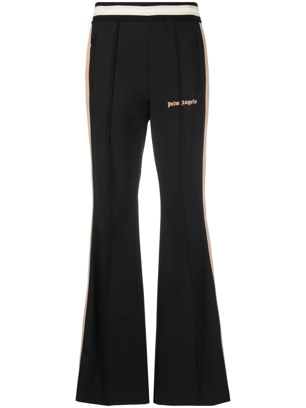 PALM ANGELS WOMEN Ultralight Flare Track Pants Black/Nude - MAISONDEFASHION.COM