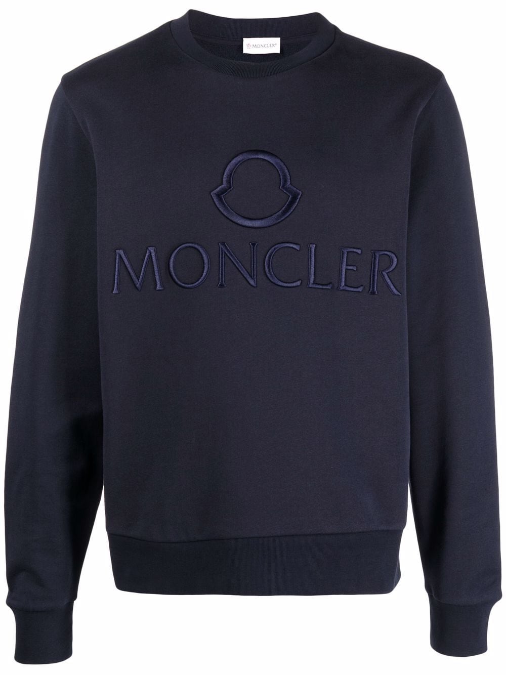 MONCLER Embroidered Logo Sweatshirt Navy - MAISONDEFASHION.COM