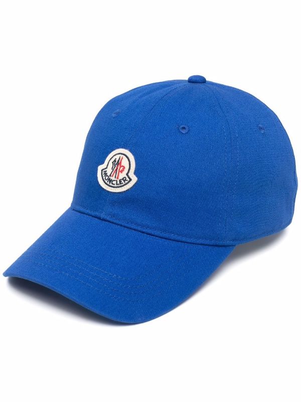 MONCLER Logo Baseball Cap Blue - MAISONDEFASHION.COM