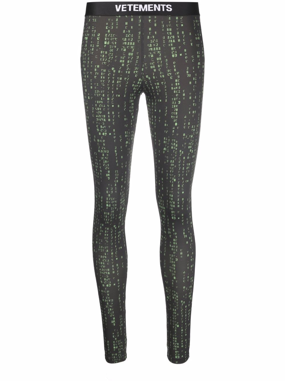 VETEMENTS WOMEN Green Code Leggings - MAISONDEFASHION.COM