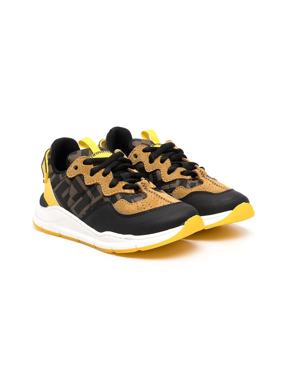 FENDI KIDS FF-print low-top sneakers - MAISONDEFASHION.COM