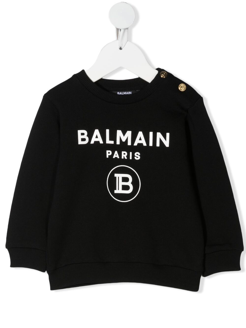 BALMAIN BABY Logo-print cotton sweatshirt - MAISONDEFASHION.COM