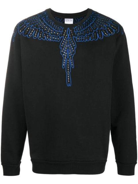 Marcelo Burlon Studs Wings Sweatshirt Black - Maison De Fashion 