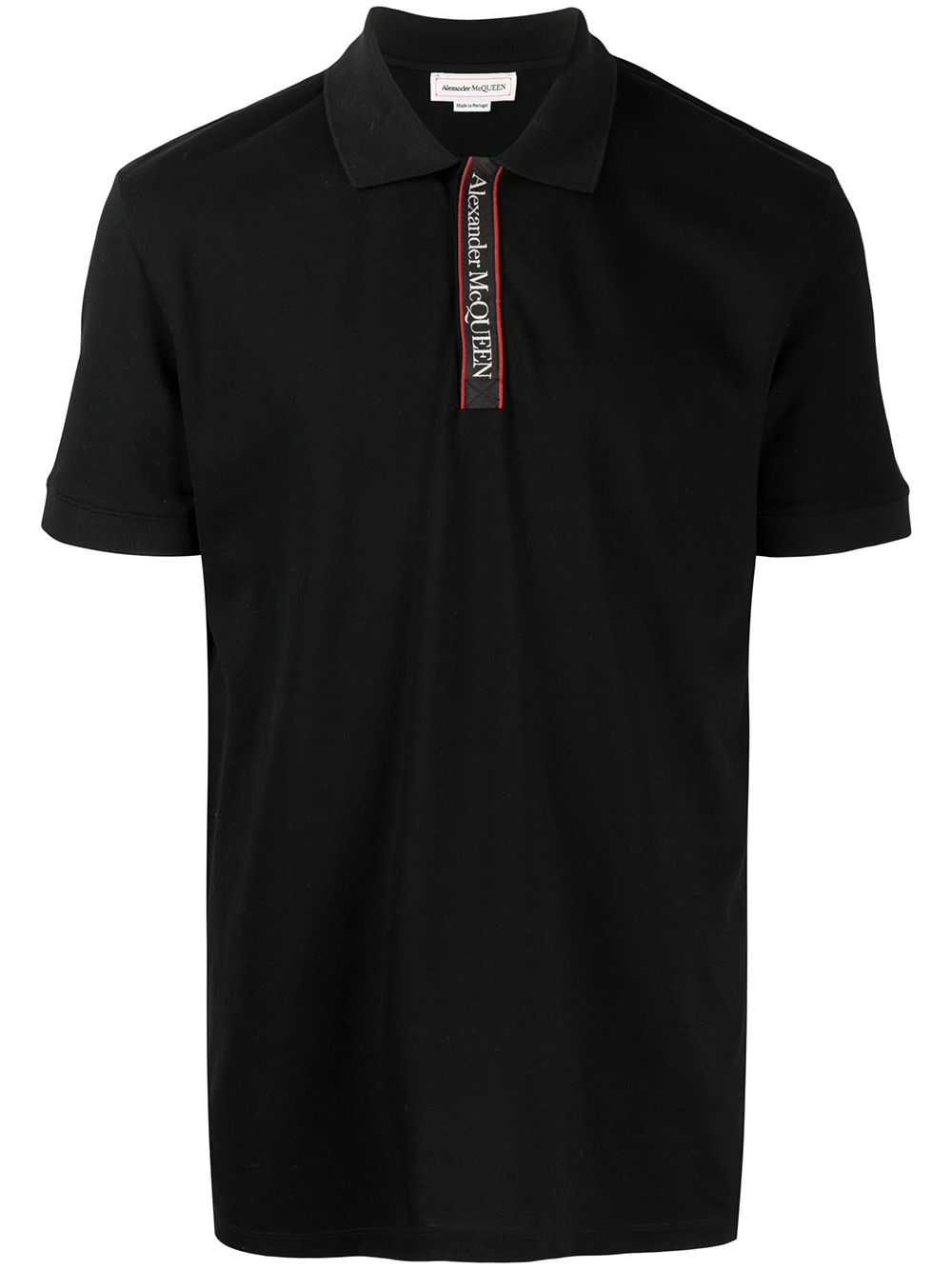 ALEXANDER MCQUEEN Logo Tape Polo Shirt Black - MAISONDEFASHION.COM