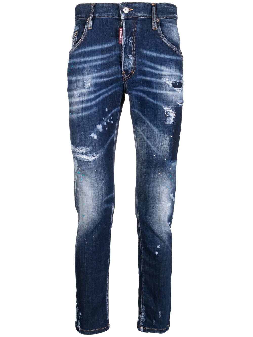 DSQUARED2 Distressed skinny-cut jeansNavy - MAISONDEFASHION.COM