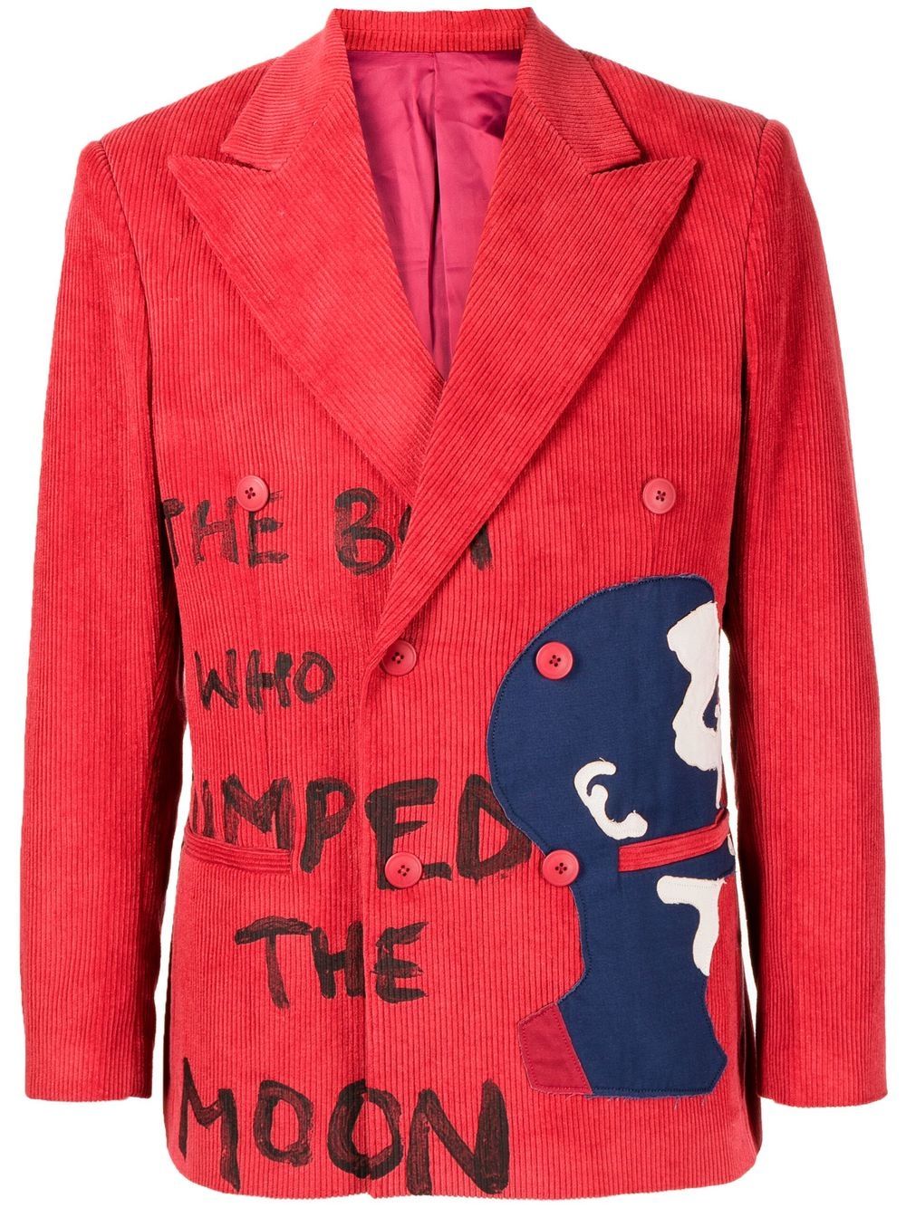 KIDSUPER Double-breasted corduroy blazer Red - MAISONDEFASHION.COM
