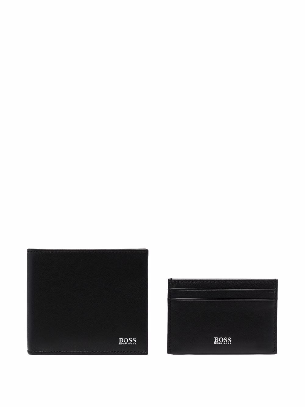 BOSS Embossed-logo wallet Black - MAISONDEFASHION.COM