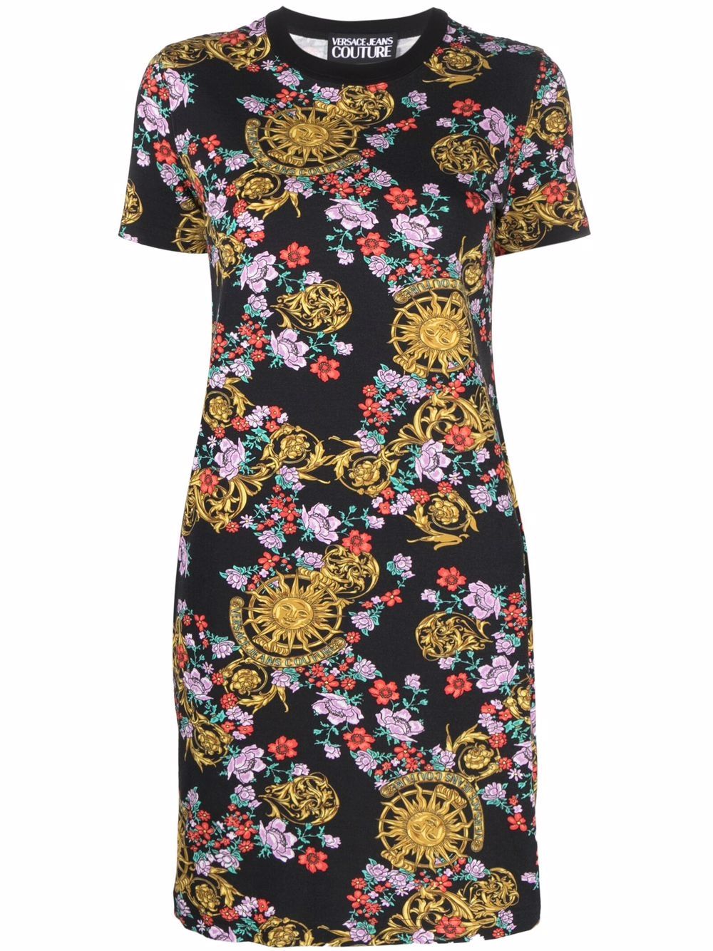 VERSACE WOMEN Mix Print Dress Black - MAISONDEFASHION.COM