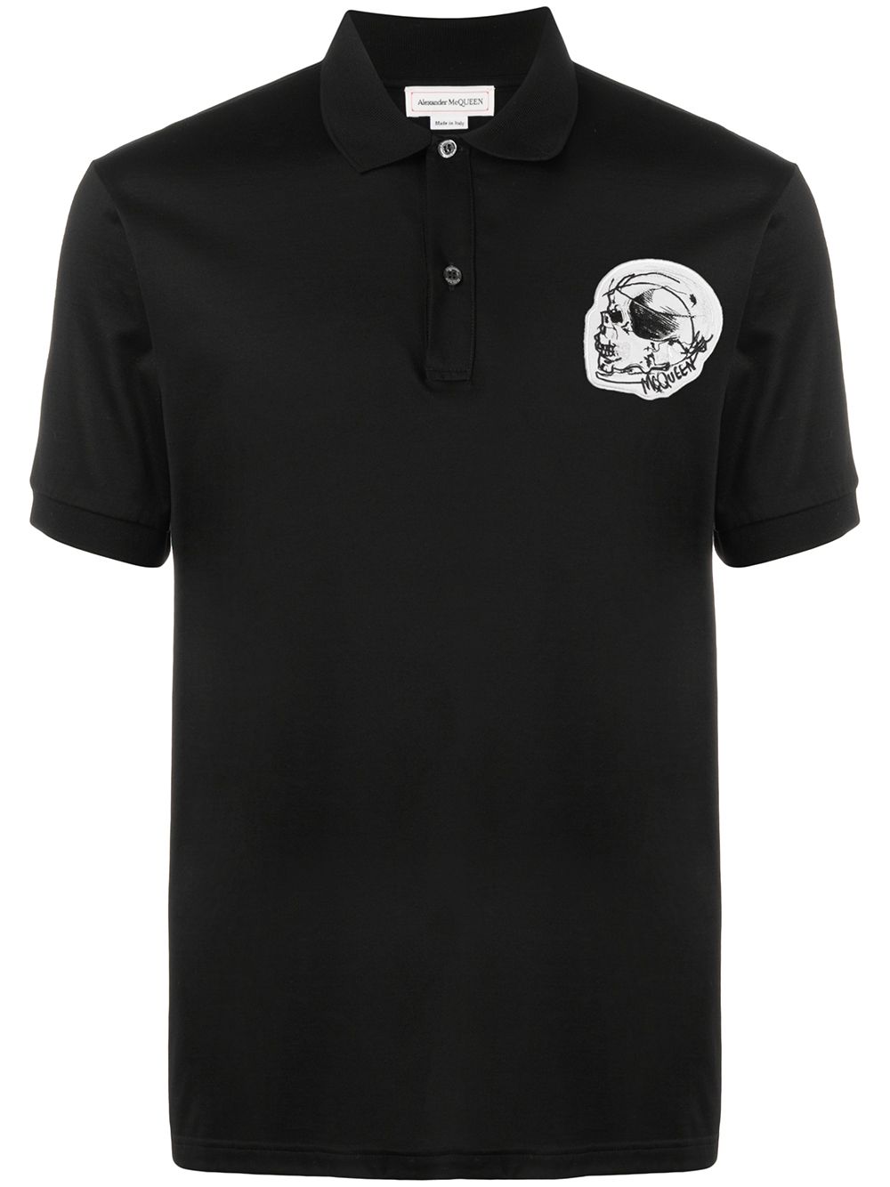 Alexander McQueen Skull Embroidered Polo Shirt Black - Maison De Fashion 