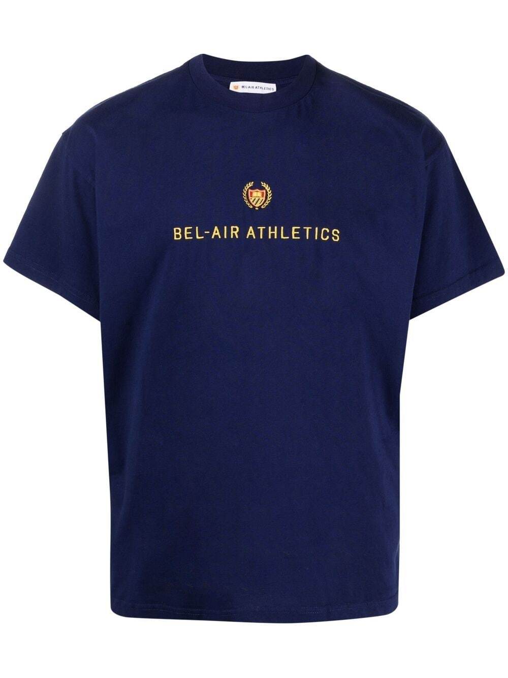 BEL-AIR ATHLETICS Academy Crest T-Shirt Navy - MAISONDEFASHION.COM