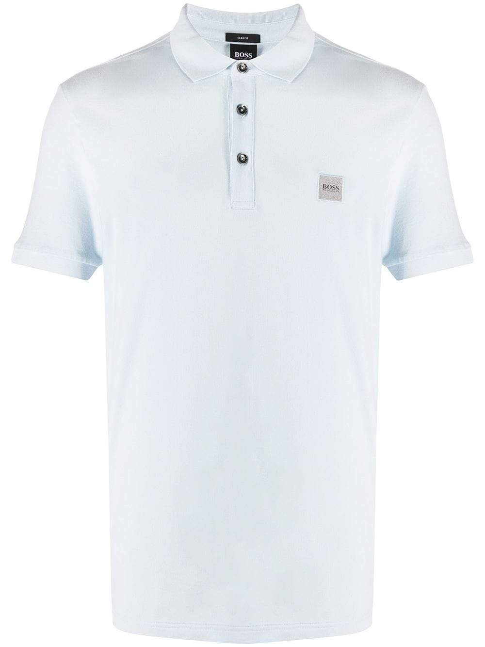 BOSS Embroidered logo polo shirt Blue - MAISONDEFASHION.COM
