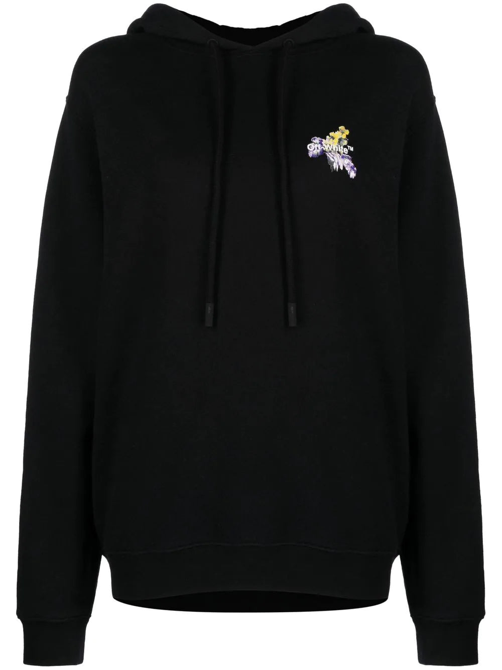 OFF-WHITE WOMEN Floral Arrows Hoodie Black - MAISONDEFASHION.COM