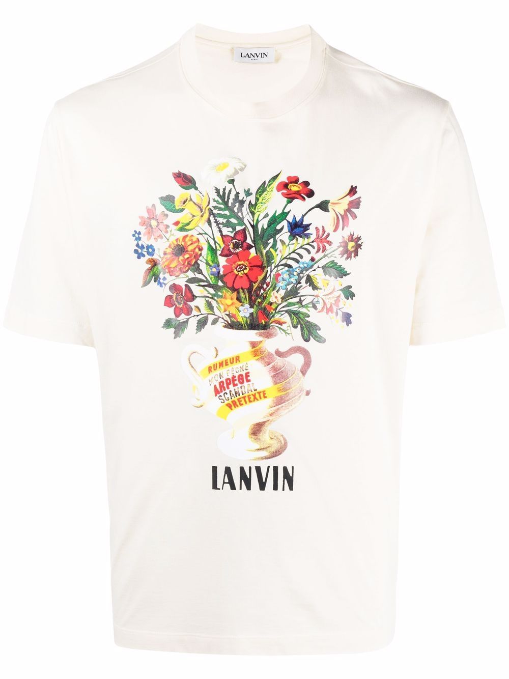 LANVIN Floral Print T-Shirt - MAISONDEFASHION.COM