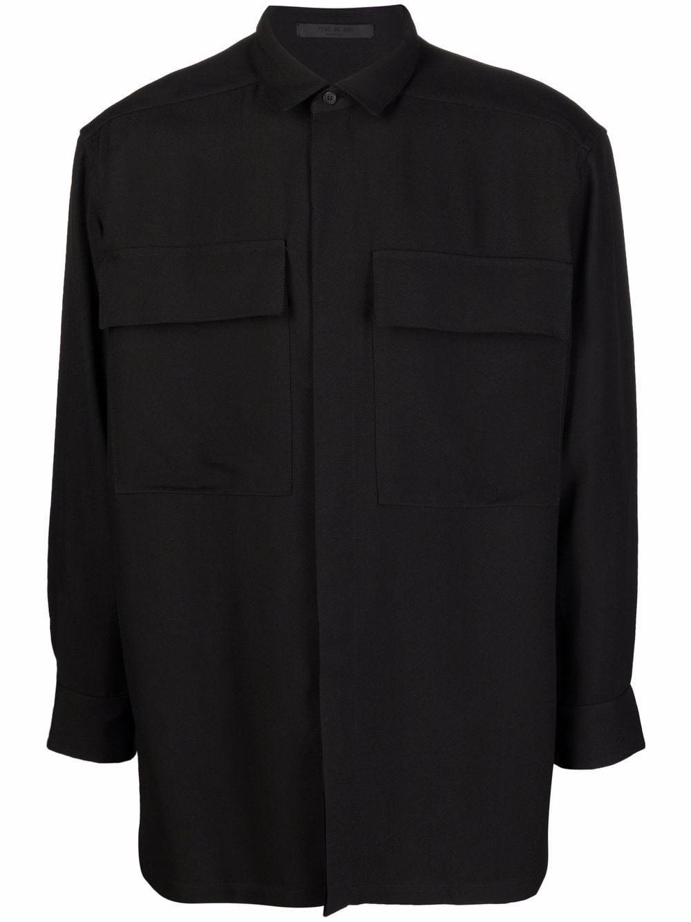 FEAR OF GOD Cargo Pocket Long Sleeve Shirt Black - MAISONDEFASHION.COM