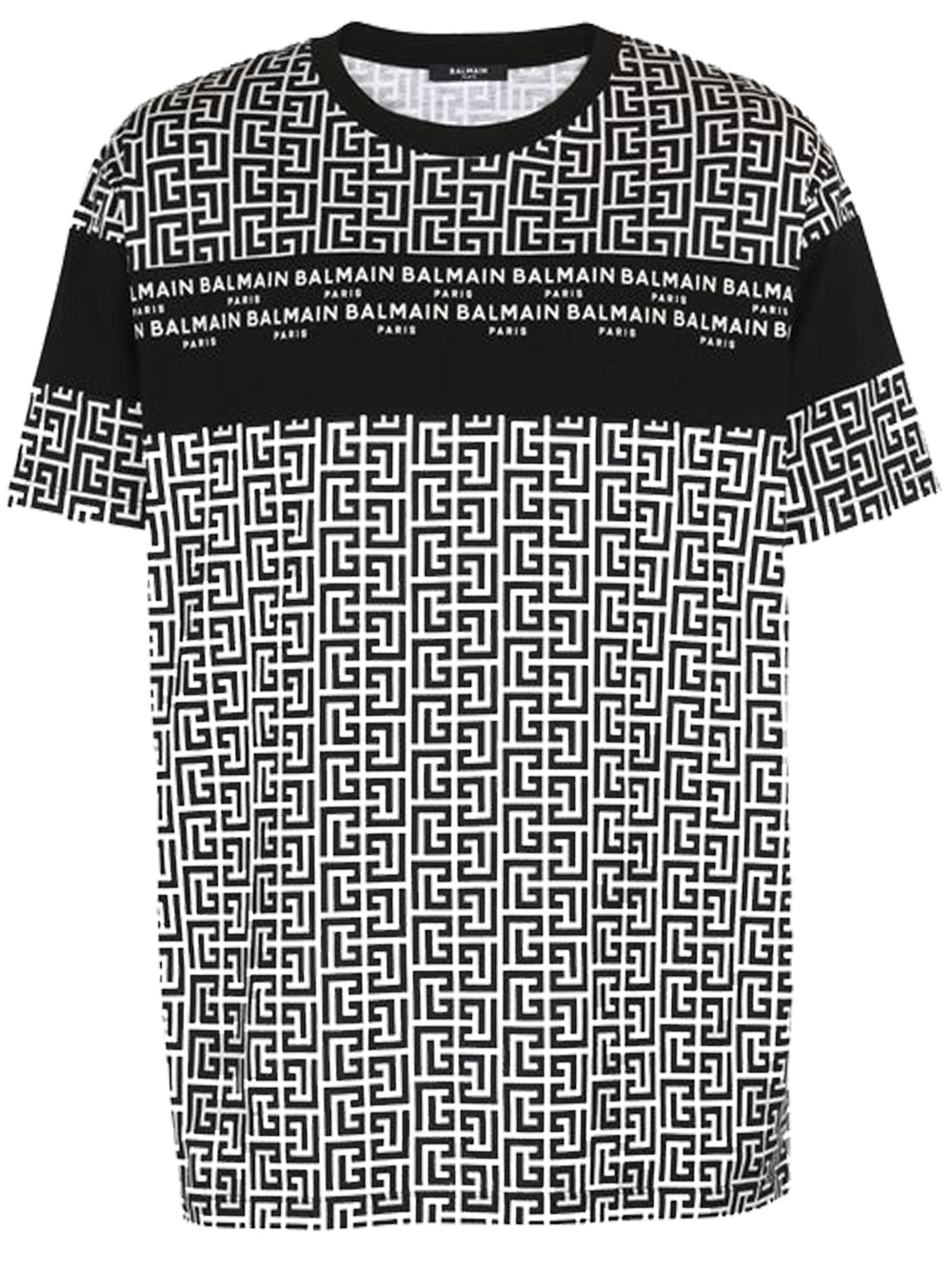 BALMAIN Monogram Logo Print Loose Fit T-Shirt Black - MAISONDEFASHION.COM