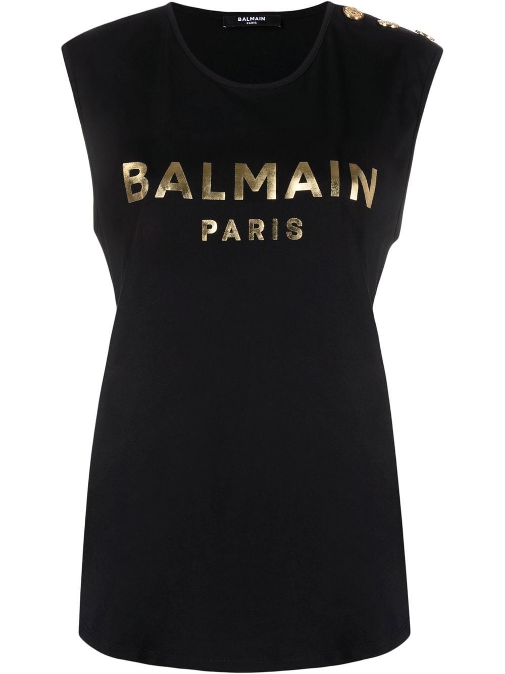 BALMAIN WOMEN Sleeveless T-Shirt Black - MAISONDEFASHION.COM