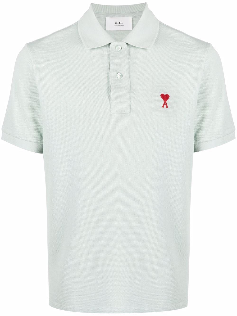 AMI PARIS Ami De Coeur Logo Polo Shirt Pale Green - MAISONDEFASHION.COM