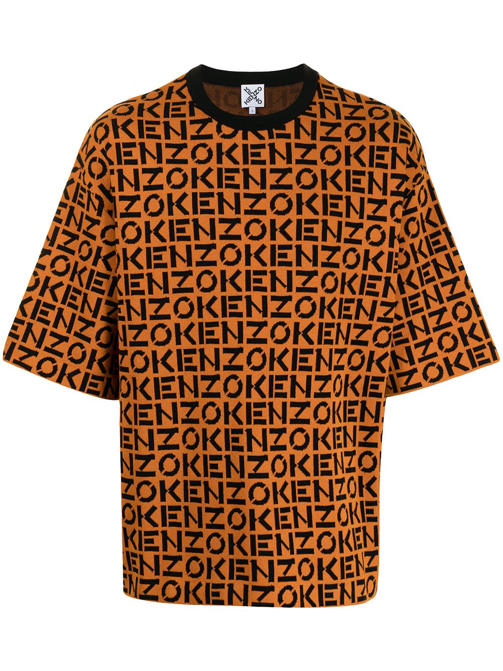 KENZO Logo Monogram T-Shirt Orange - MAISONDEFASHION.COM