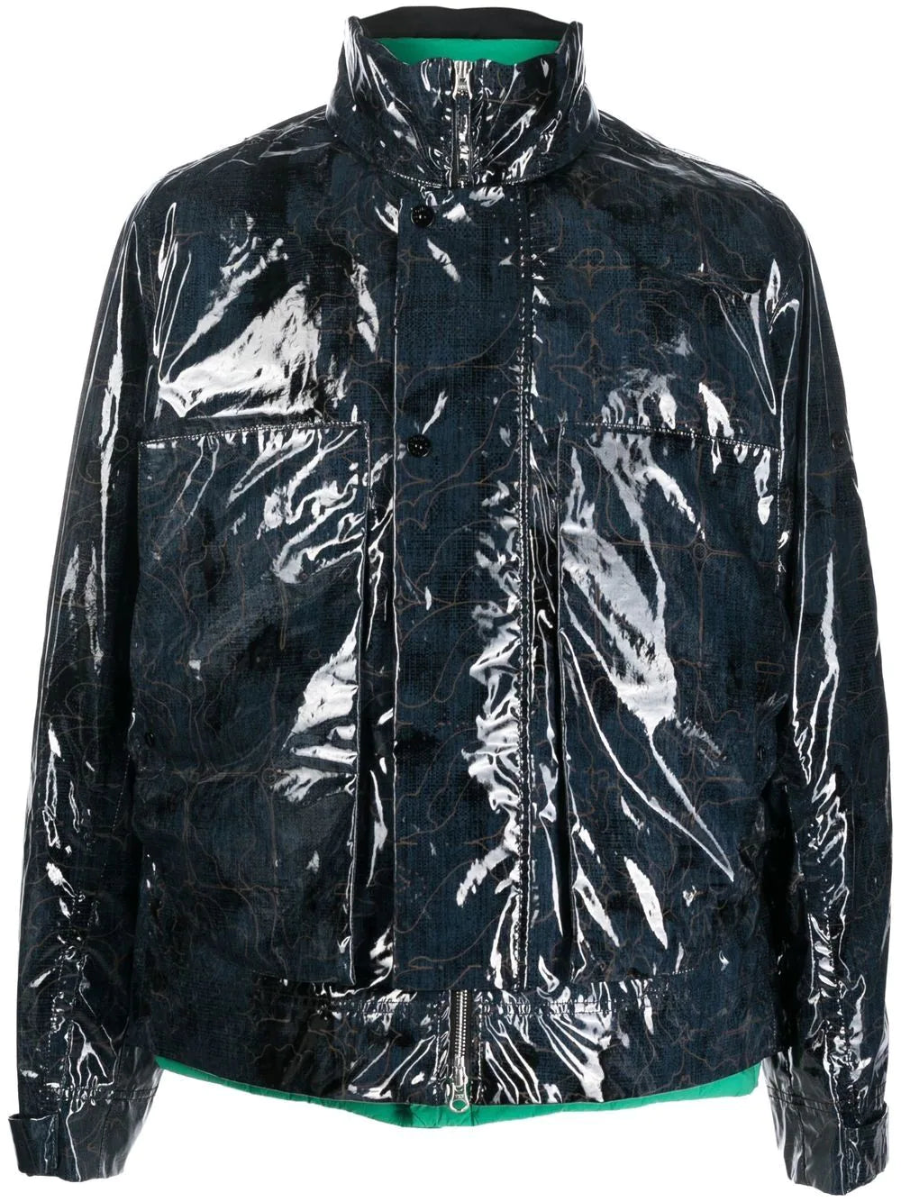 STONE ISLAND SHADOW PROJECT  Graphic-print layered padded jacket midnight blue - MAISONDEFASHION.COM