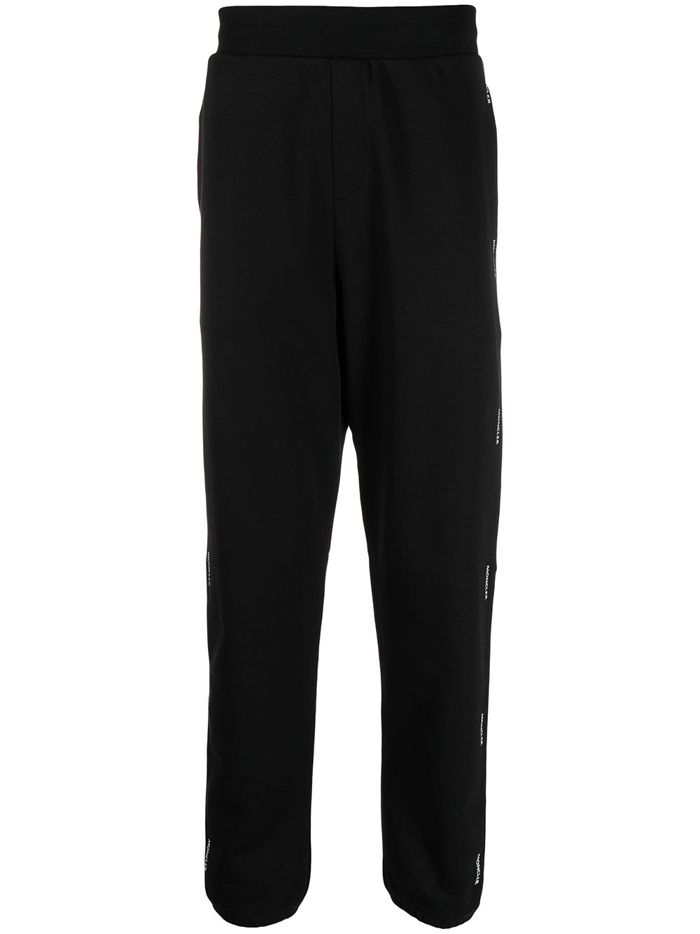 Moncler Logo Print Sweatpants Black - MAISONDEFASHION.COM