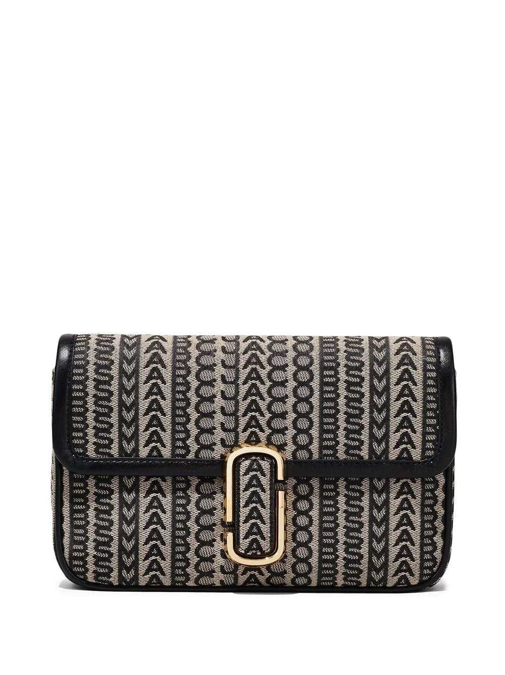 MARC JACOBS WOMEN Jacquard Monogram Shoulder Bag White/Black - MAISONDEFASHION.COM