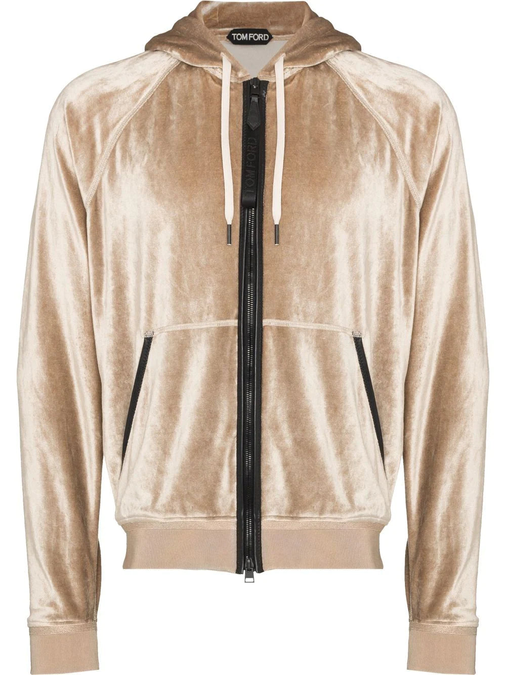 TOM FORD Fluid Velour Hoodie Brown - MAISONDEFASHION.COM