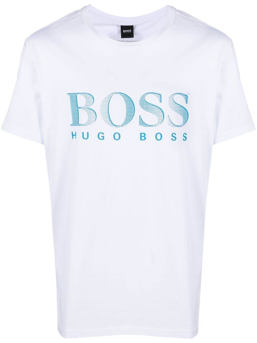 BOSS Logo T-Shirt White - MAISONDEFASHION.COM