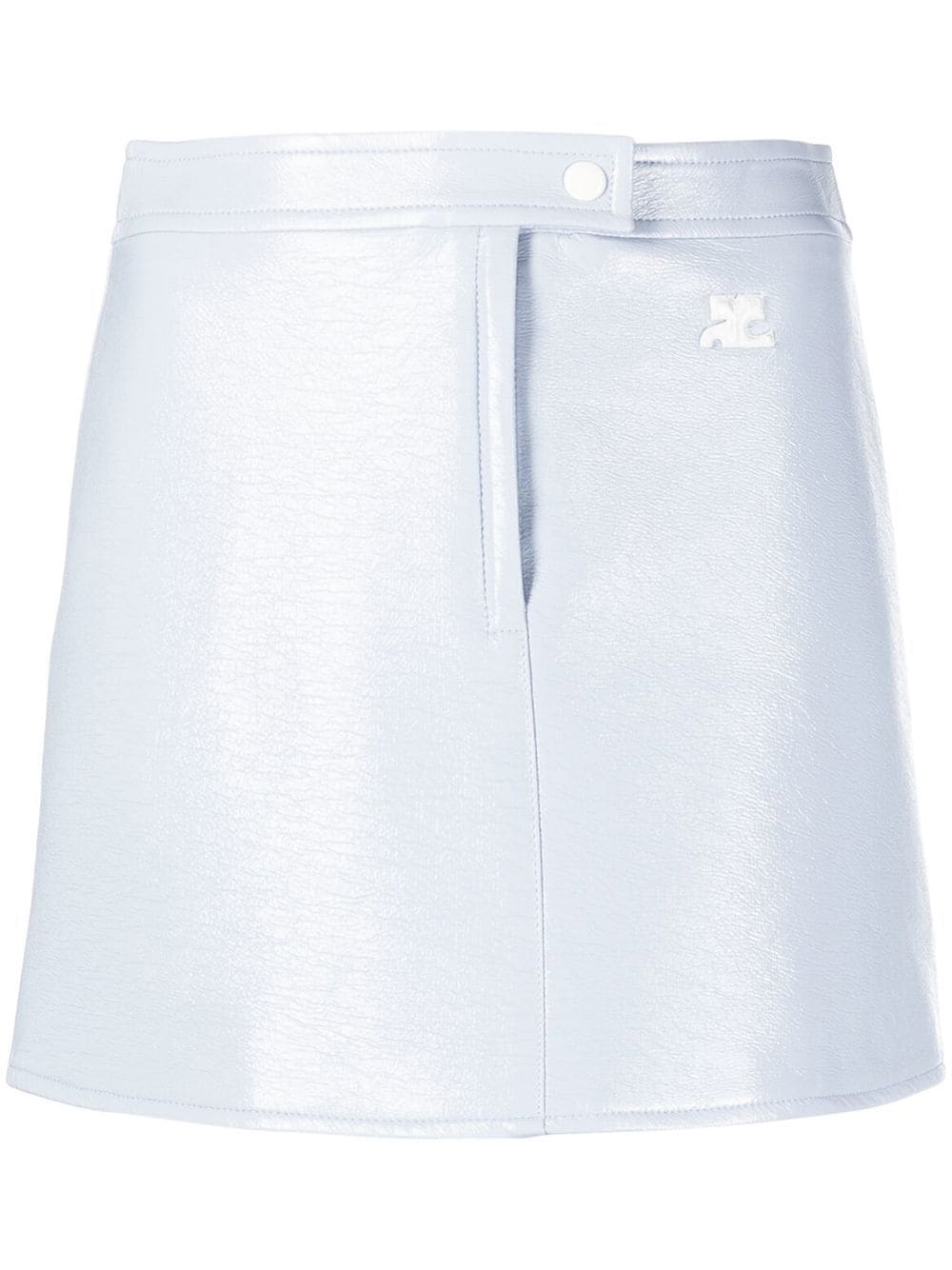 COURREGES WOMEN Vinyl Re-edition Skirt Dark Lilac - MAISONDEFASHION.COM