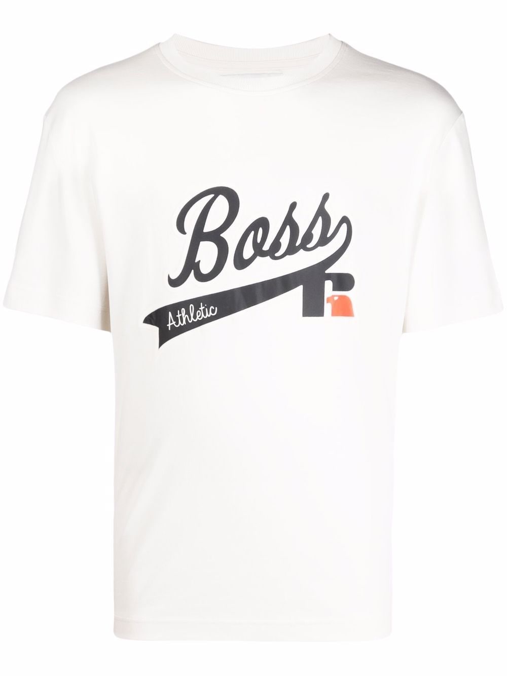 BOSS X RUSELL ATHLETIC Athletic logo-print crewneck T-shirt White - MAISONDEFASHION.COM