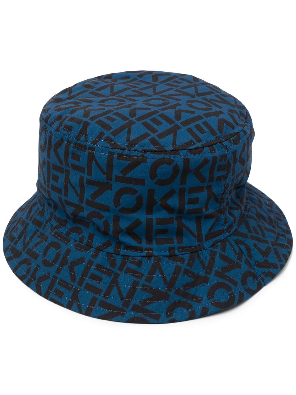 KENZO All Over Logo Bucket Hat Blue - MAISONDEFASHION.COM