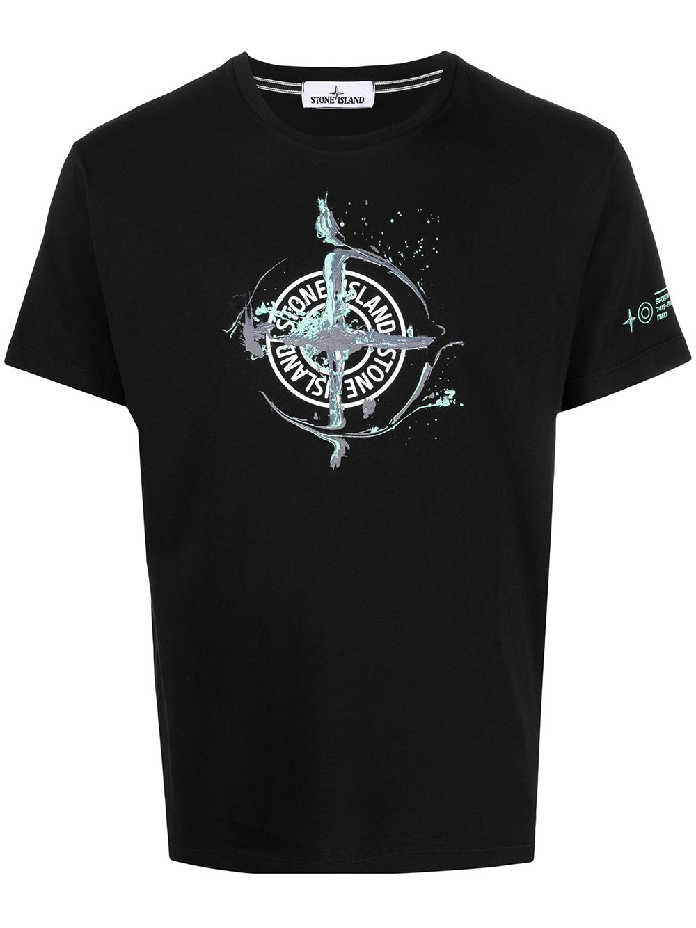 STONE ISLAND Marble One Print T-Shirt Black - MAISONDEFASHION.COM