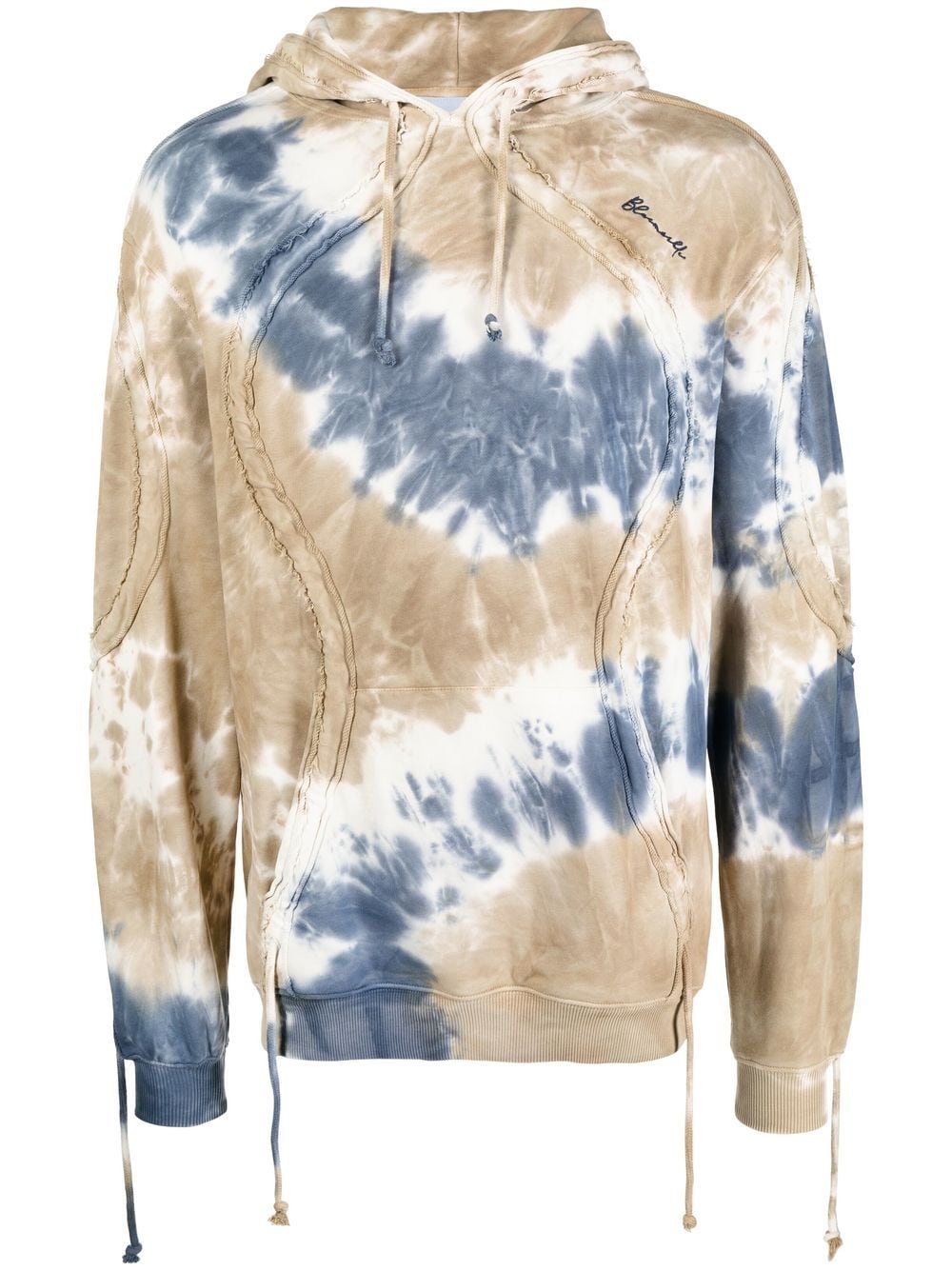 BLUEMARBLE Tie-dye print hoodie Blue Brown - MAISONDEFASHION.COM