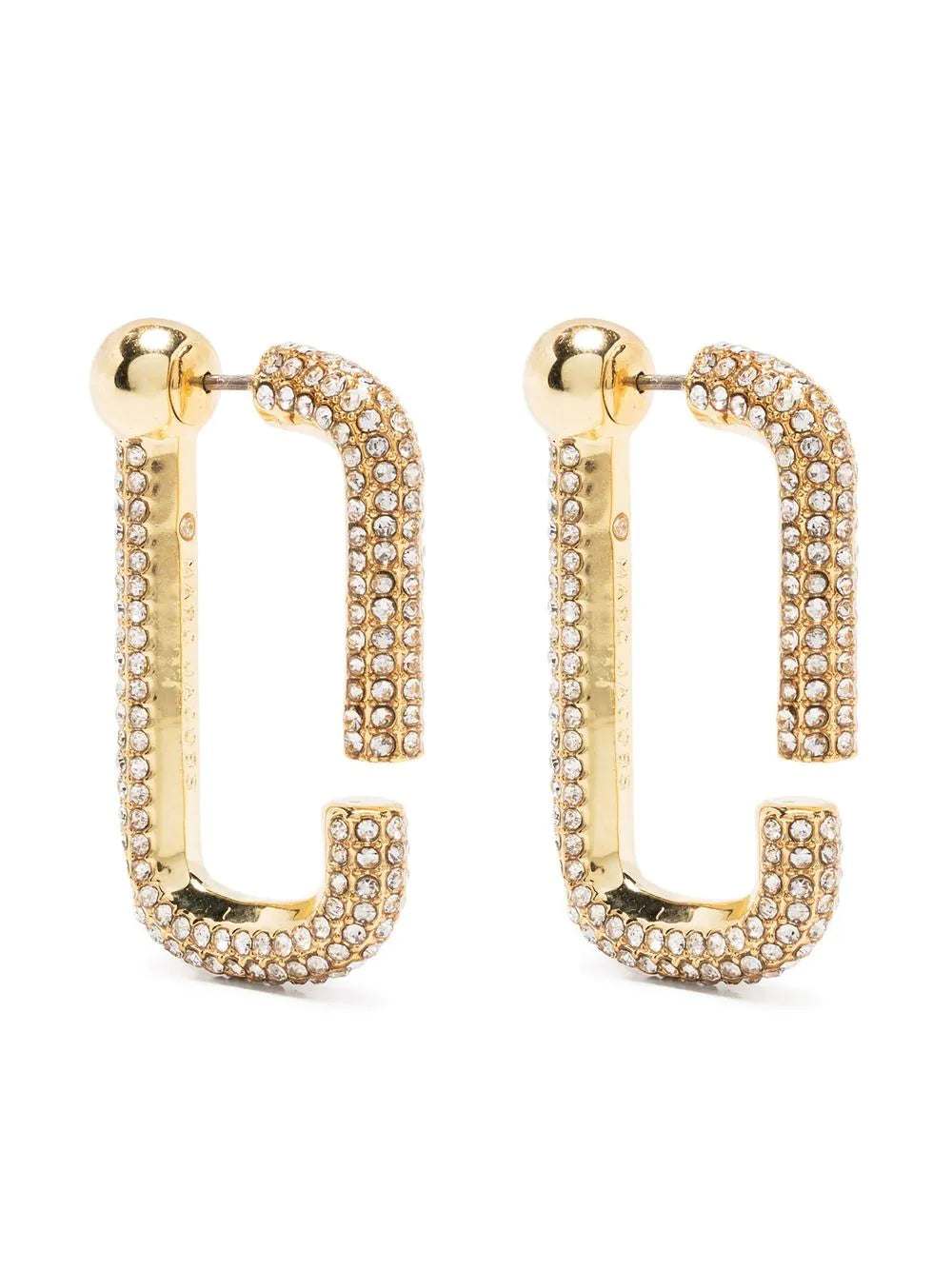 MARC JACOBS WOMEN The J Marc Pavé Hoops Gold/Crystal - MAISONDEFASHION.COM