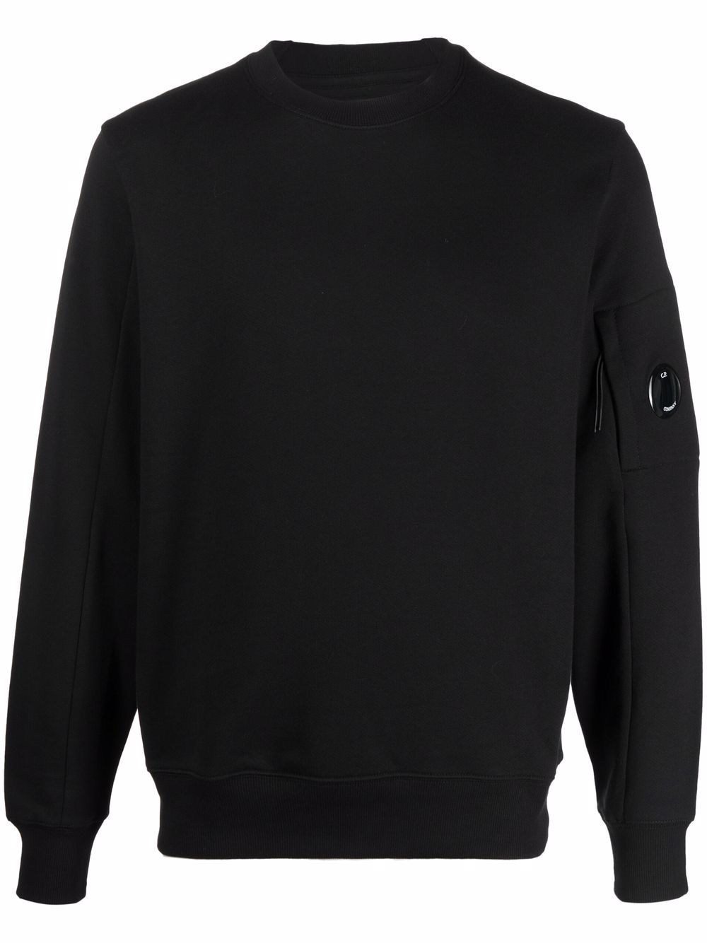 C.P COMPANY Lens-detail crew-neck cotton sweatshirt Black - MAISONDEFASHION.COM